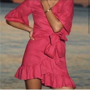 ANTHROPOLOGIE 4our Dreamers Talulah Wrap Pink Dress XS